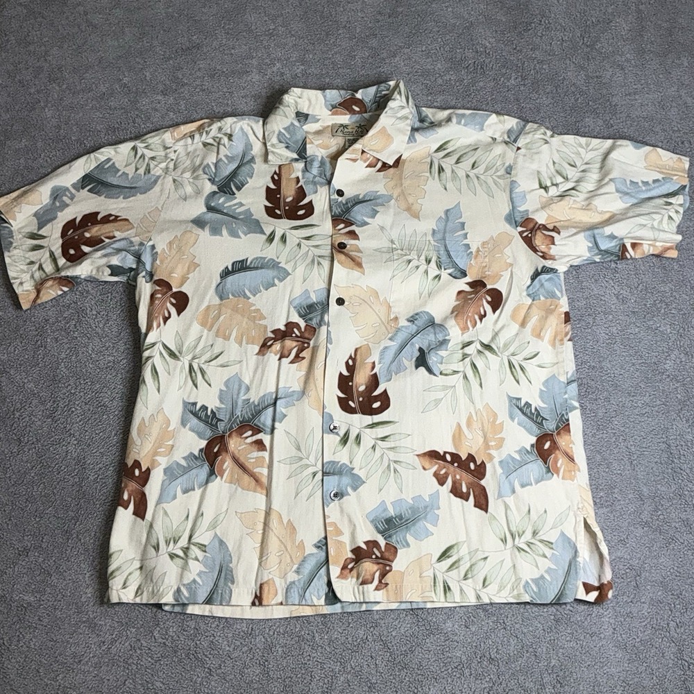 Kona Kai Shirt Mens L Colorful Floral Aloha Button Up Hawaiian Dad Casual Camp